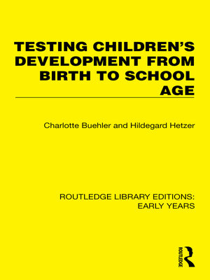 cover image of Testing Children's Development from Birth to School Age
